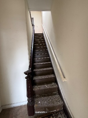 Staircase before refinishing by CJ Woodwork LLC