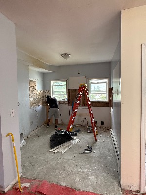 Kitchen demolition in progress by CJ Woodwork LLC