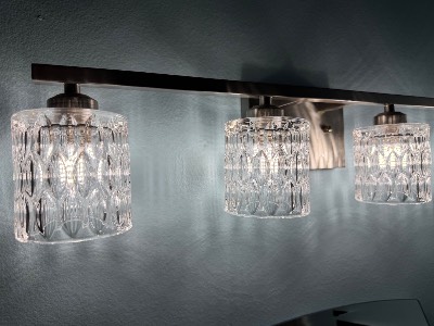 Freshly cleaned bathroom vanity light fixture