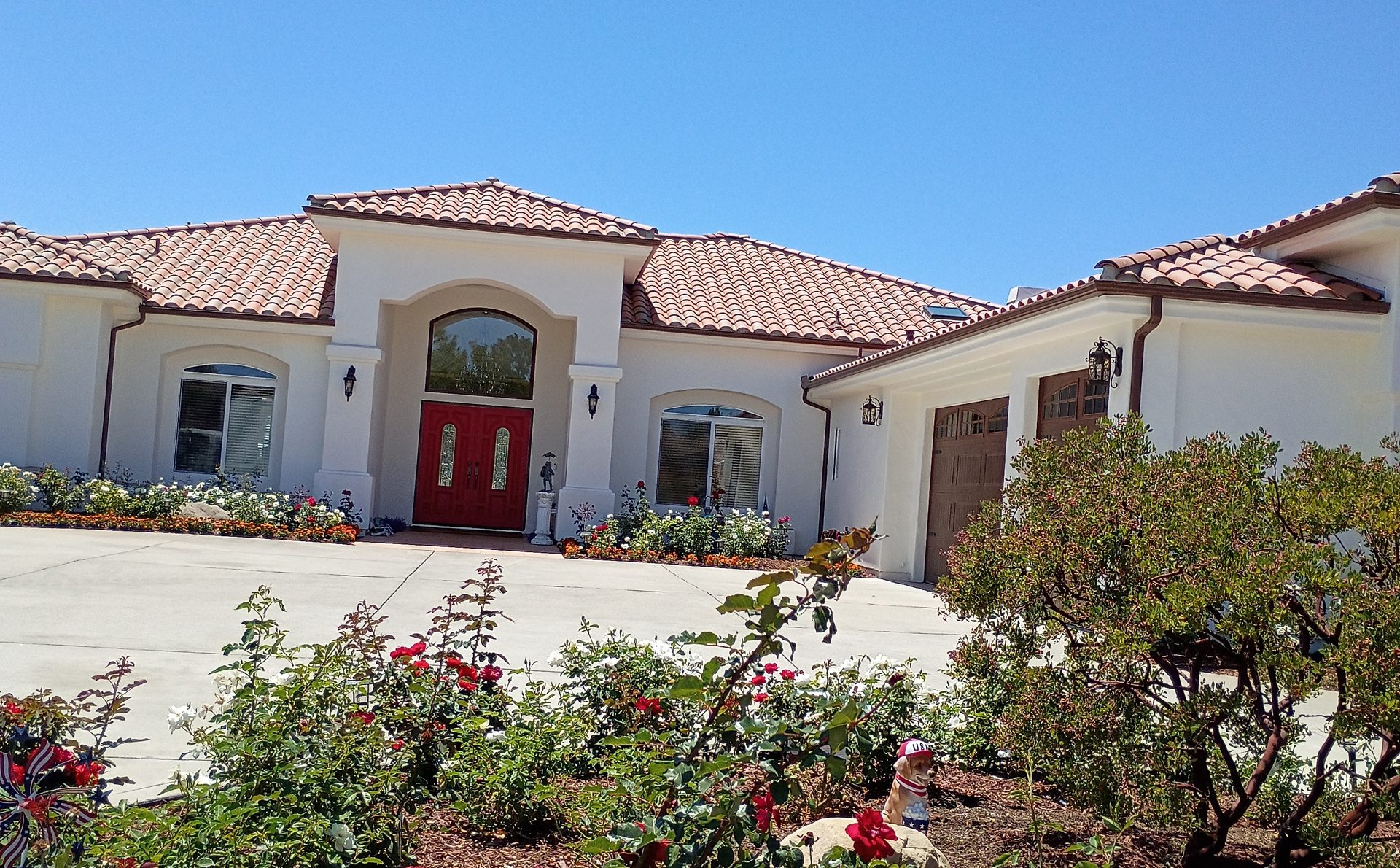 Completed tile roof on a Santa Maria home by Alex Roofing