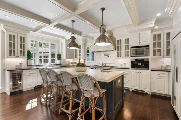 Classic white kitchen after deep cleaning