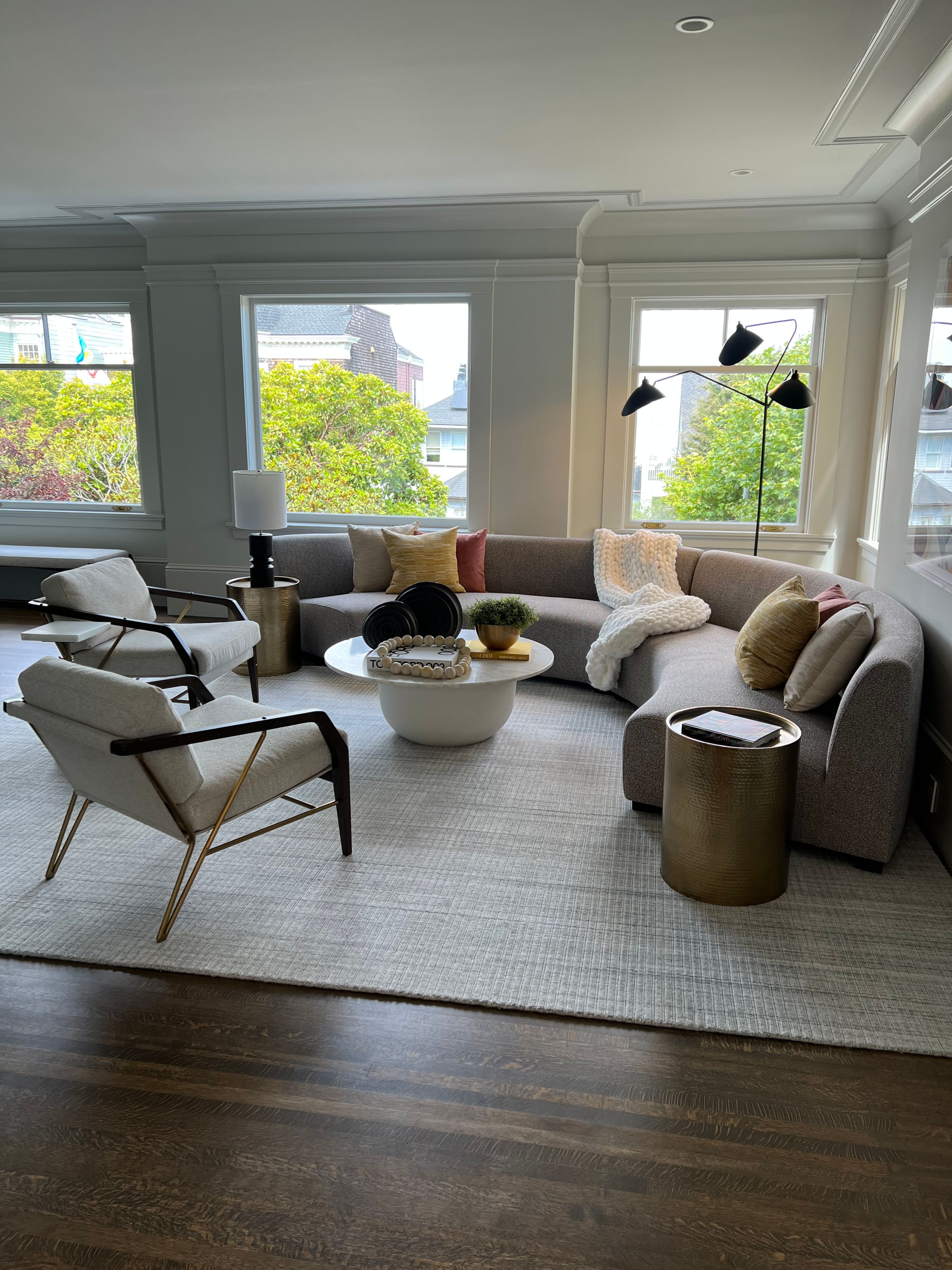 Sunlit living room, dusted and polished