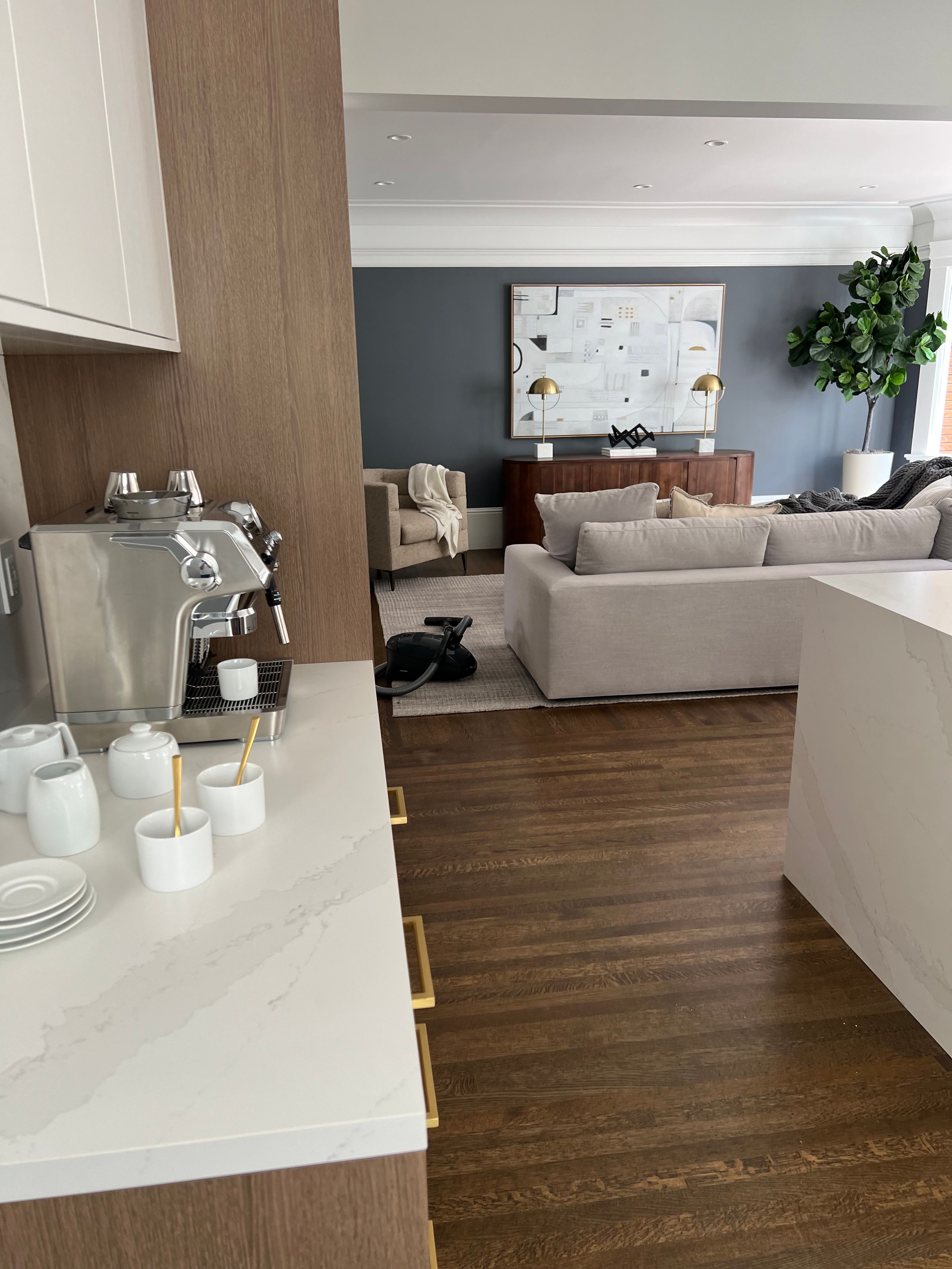 Coffee bar and living area detailed to a shine