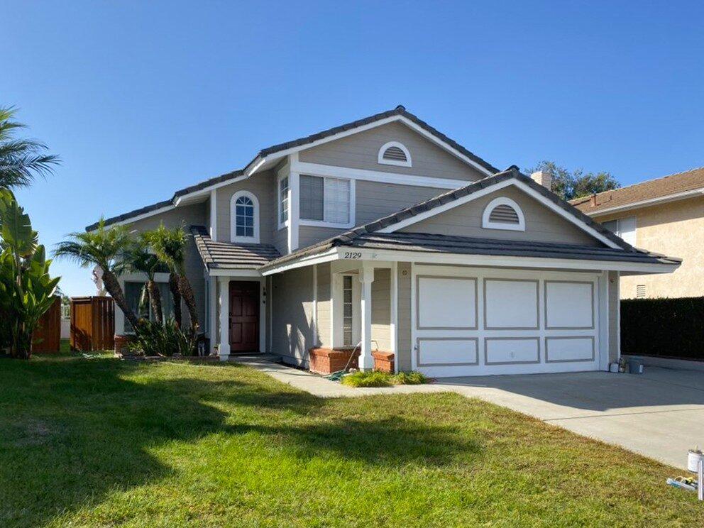 Two-story San Diego County home with a fresh exterior paint job by Brothers Quality Painting