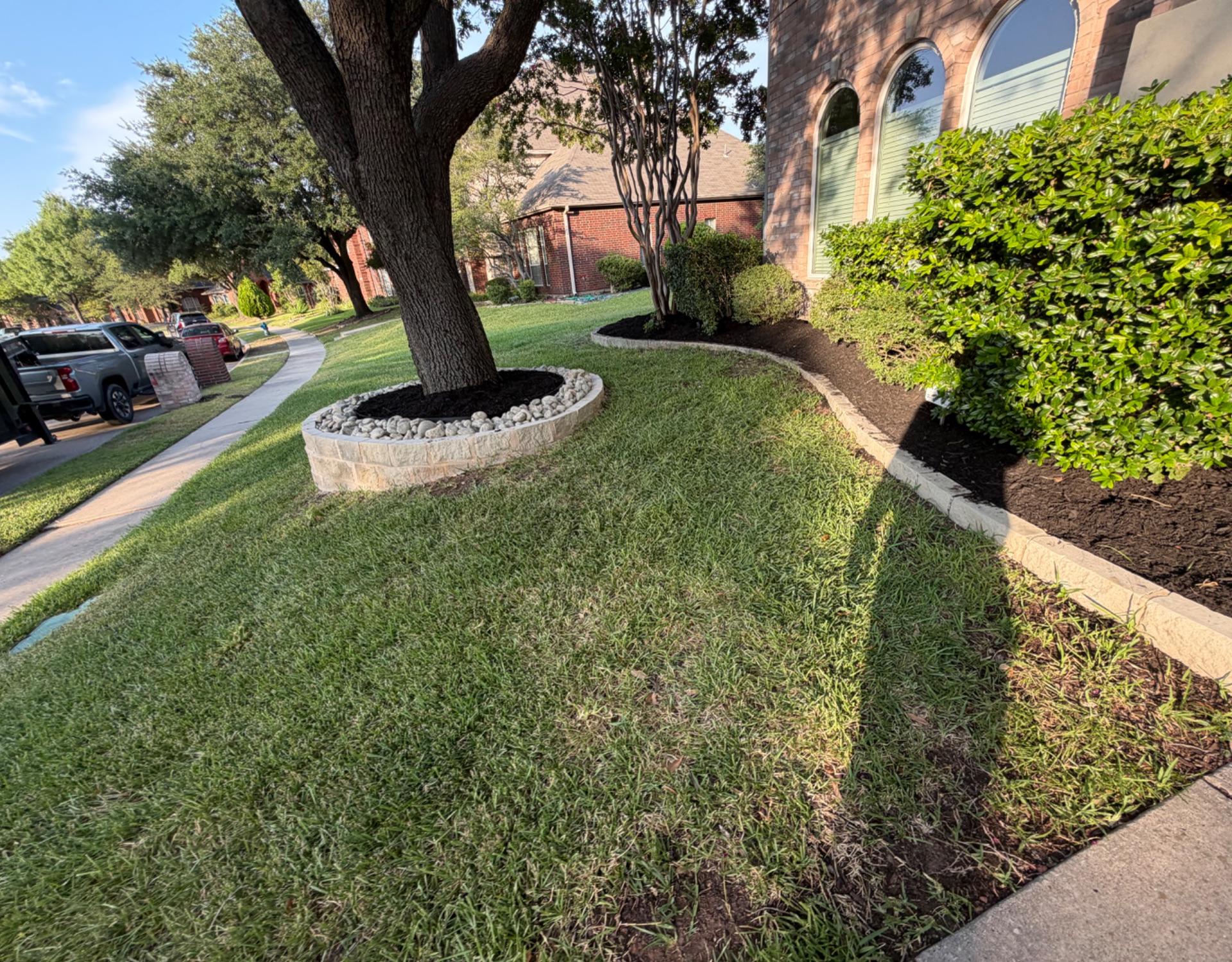 Freshly mowed lawn with crisp edges at a Phoenix home by Fast Green Yard