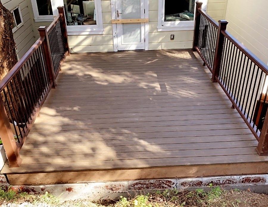 ISMA Builders crew framing a custom deck in the Bay Area