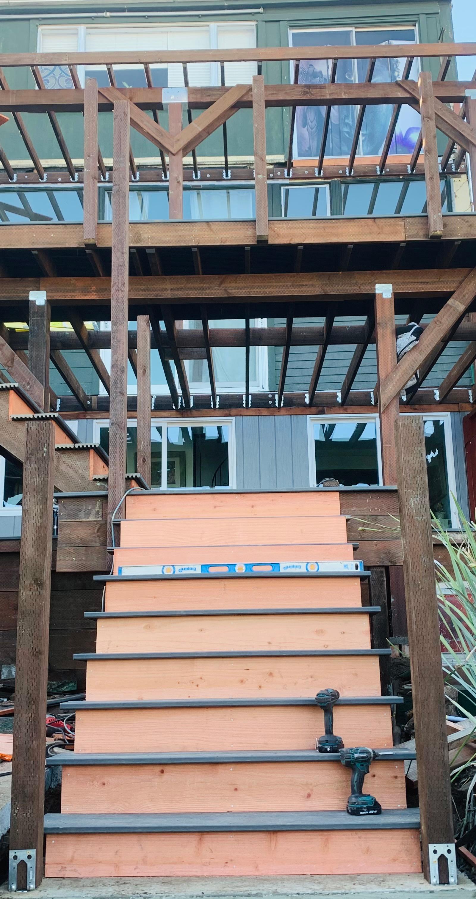 Custom wooden deck built by ISMA Builders in the San Francisco Bay Area