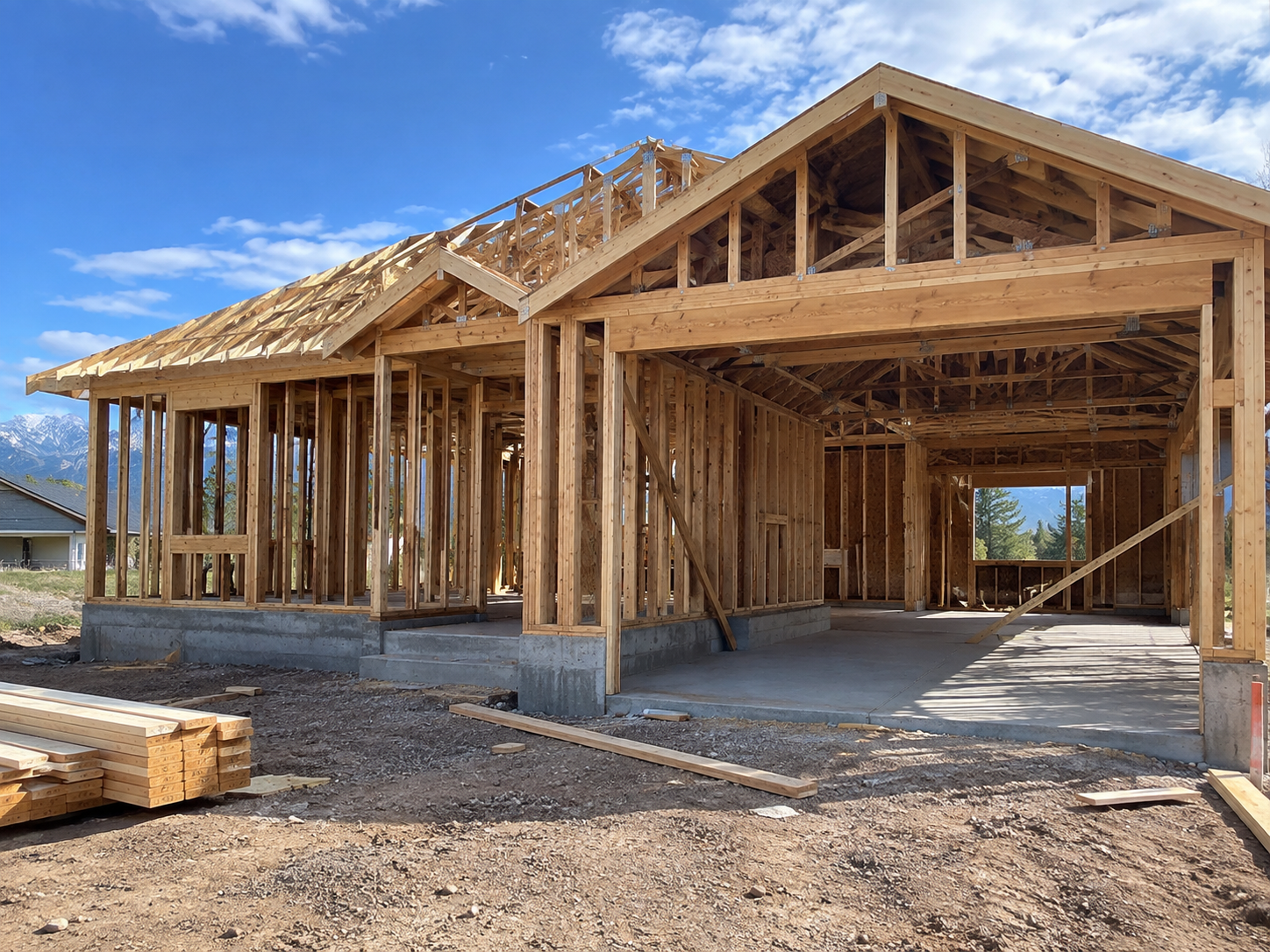 New home framed by Ivans Construction in the Roaring Fork Valley, Colorado
