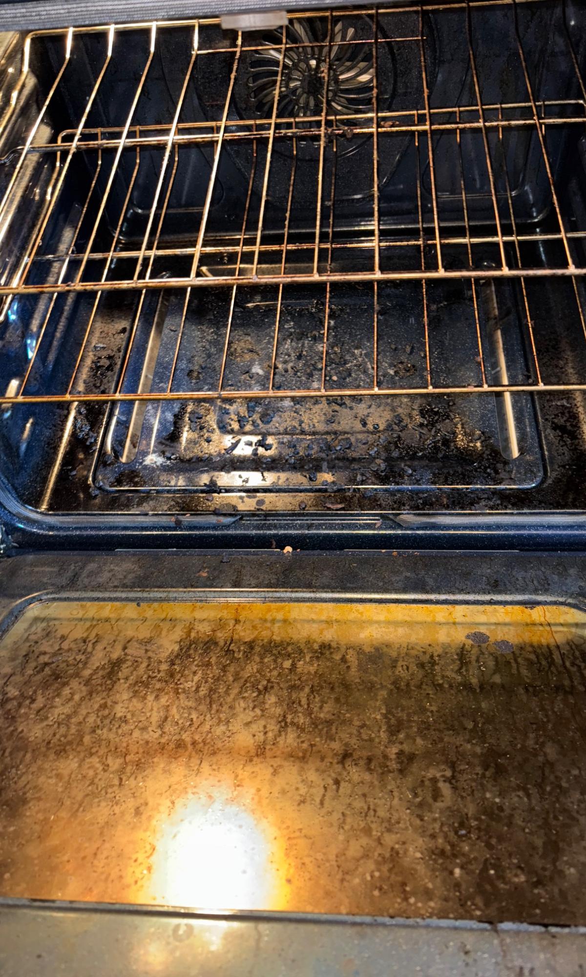 Oven deep clean — before