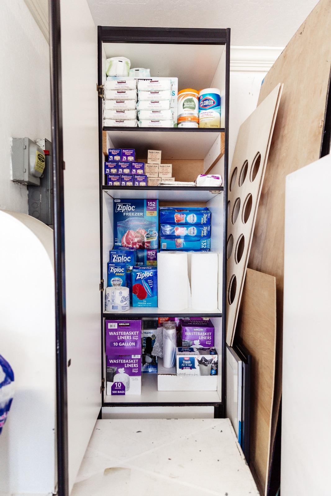 Garage supply cabinet — after