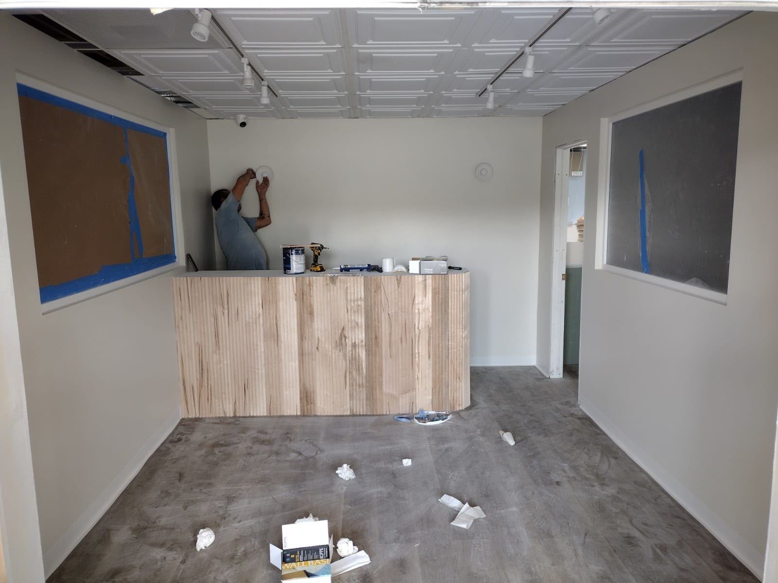 Counter framing in progress — Commercial Build-Out project by SoHo Home Multiservices