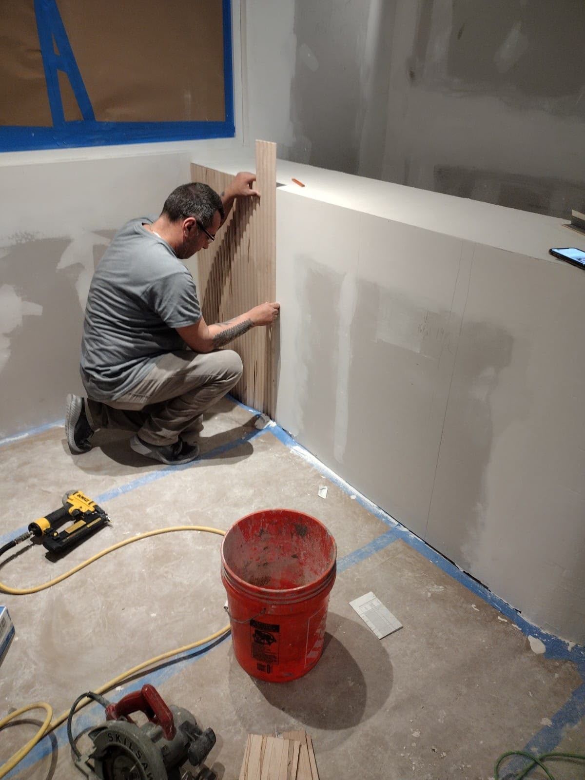 Skim-coating before paint — Drywall & Paint project by SoHo Home Multiservices