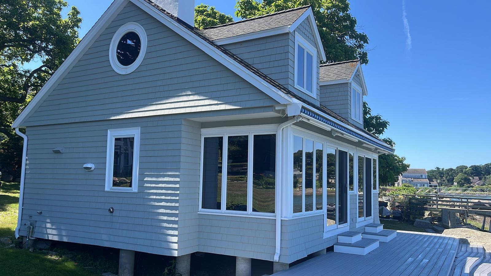 Shingle cape and sunroom, exterior repaint — after