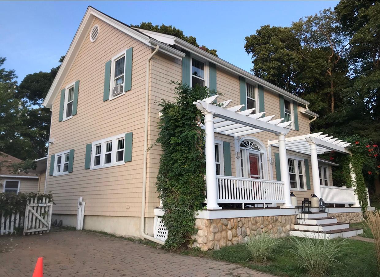 Cedar shingle colonial, full exterior repaint — after